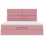 vidaXL Cadre de lit ottoman avec matelas rose 160x200 cm velours