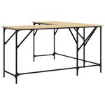 Bureau table poste de travail meuble d'ordinateur informatique étude chêne sonoma 149 x 149 x 75 cm bois d'ingénierie brun 02_0023658