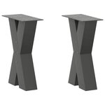 vidaXL Pieds de table basse en forme de X  2 pièces  anthracite  38 x (42-43) cm  acier