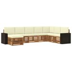 vidaXL Ensemble de canapés d'extérieur 8 pc Naturel et Crème