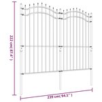 vidaXL Clôture de jardin avec sommet de lance Noir 222 cm
