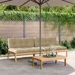 vidaXL Canapés centraux palette de jardin 2Pièces et coussins bois acacia