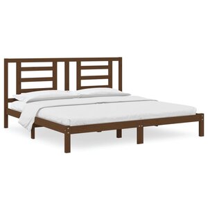 vidaXL Cadre de lit sans matelas marron miel 200x200cm bois pin massif