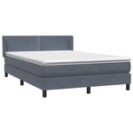 vidaXL Sommier à lattes de lit et matelas gris foncé 140x220cm velours