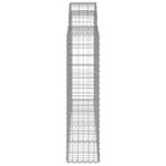 vidaXL Paniers à gabions arqués 3 Pièces 200x30x120/140 cm Fer galvanisé