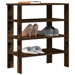 vidaXL Étagère à chaussures chêne fumé 61x32x70 cm bois d'ingénierie