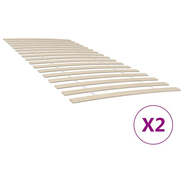 vidaXL Sommiers à lattes avec 34 lattes 2 Pièces 90x200 cm