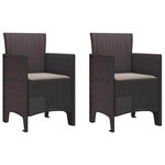 vidaXL Ensemble de salle à manger pour jardin 3 Pièces Marron Rattan Polt