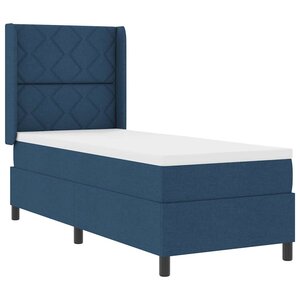 vidaXL Lit à ressorts avec matelas Bleu 80 x 200 cm tissu