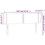 vidaXL Tête de lit avec oreilles Marron foncé 147x23x78/88 cm Tissu