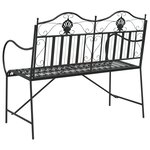vidaXL Banc métal Noir Métal Standard Incrustations décoratives