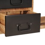 vidaXL Banc de rangement avec toile 80x35x40 cm en bois massif brut de mangue
