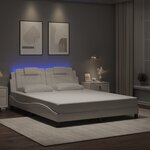vidaXL Cadre de lit avec LED sans matelas blanc 160x200 cm
