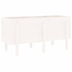 vidaXL Lit surélevé de jardin blanc 121x50x57 cm bois de pin massif