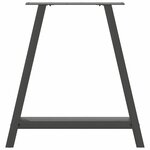 vidaXL Pieds de table à manger en forme de A 2 pièces Anthracite 80 x (72-73) cm Acier