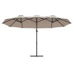 vidaXL Parasol cantilever de jardin Taupe 372 x 198 x 243 cm