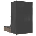 vidaXL Chaise longue double avec toit et rideaux gris résine tressée