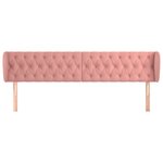vidaXL Tête de lit avec oreilles Rose 203x23x78/88 cm Velours