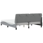 vidaXL Lit avec matelas gris clair 180x200 cm tissu