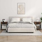 vidaXL Table de nuit avec station de chargement 2 Pièces Chêne fumé