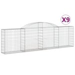 vidaXL Paniers à gabions arqués 9 Pièces 300x30x80/100 cm fer galvanisé