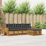 vidaXL Ensemble de canapés d'extérieur Naturel et Anthracite