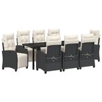 vidaXL Ensemble de salle à manger pour jardin 9 pc Noir polyrotin