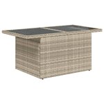 vidaXL Salon de jardin avec coussins 7 Pièces gris clair résine tressée