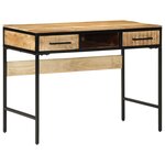 vidaXL Bureau 100x50x75 cm en bois massif de mangue