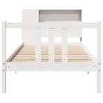 vidaXL Lit bibliothèque sans matelas blanc 90x200cm bois de pin massif