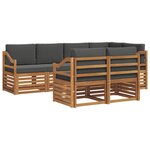 vidaXL Ensemble de canapés d'extérieur 7 pc Naturel et Anthracite