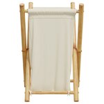vidaXL Panier à linge blanc crème 41 5x36x63 5 cm bambou