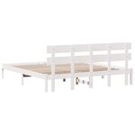 vidaXL Cadre de lit Blanc 200 x 200 cm Bois de pin massif