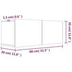 vidaXL Meuble TV chêne marron 80x30x30 cm bois d'ingénierie