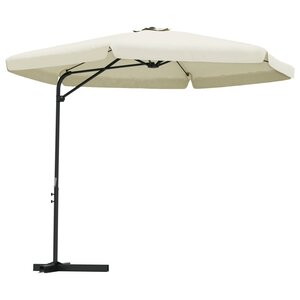 vidaXL Parasol d'extérieur avec mât en acier 300 cm blanc sable