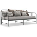 vidaXL Cadre de canapé-lit extensible Gris Métal 90x200 cm