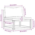 vidaXL Canapé central sectionnel avec coussin gris foncé Bois d'acacia