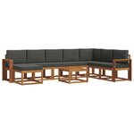 vidaXL Ensemble de canapés d'extérieur 9 pc Naturel et Anthracite