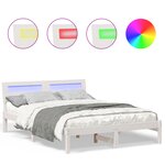 vidaXL Cadre de lit Blanc 140 x 190 cm Bois massif en pin