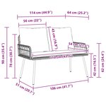 vidaXL Banc de jardin avec coussin Gris 114 x 64 x 78cm Métal