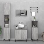 vidaXL Ensemble de meubles de salle de bain 3 Pièces Sonoma gris