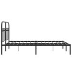 vidaXL Cadre de lit métal sans matelas avec tête de lit noir 135x190cm
