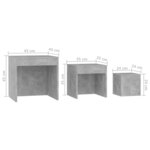 vidaXL Tables gigognes 3 Pièces Gris béton Aggloméré