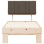 vidaXL Cadre de lit avec tête de lit rembourrée Taupe 90 x 190 cm