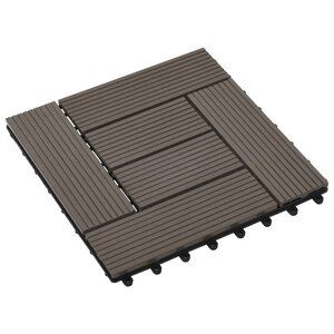 vidaXL Carreau de terrasse 11 Pièces Marron foncé 30 x 30 cm WPC