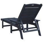 vidaXL Transat avec coussin Bleu marine 73.5 x 92 x 90 cm Plastique