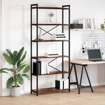 vidaXL Bibliothèque Chêne fumé 80 x 30 x 188 cm Bois d'ingénierie
