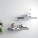 vidaXL Étagères murales flottantes 2 Pièces Gris 40x23x3 8 cm MDF