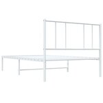 vidaXL Cadre de lit métal sans matelas avec tête de lit blanc 90x190cm