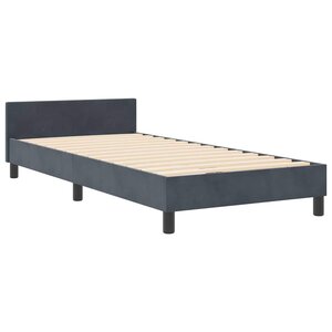vidaXL Cadre de lit avec tête de lit Gris foncé 100 x 200 cm Velours